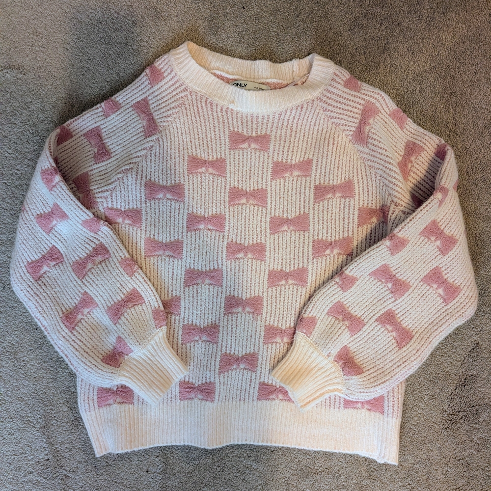 Only Pink and Cream Patterned Sweater